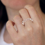Load image into Gallery viewer, Twisted Rose Gold Diamond Wedding Ring JL AU RD RN 9280R   Jewelove.US

