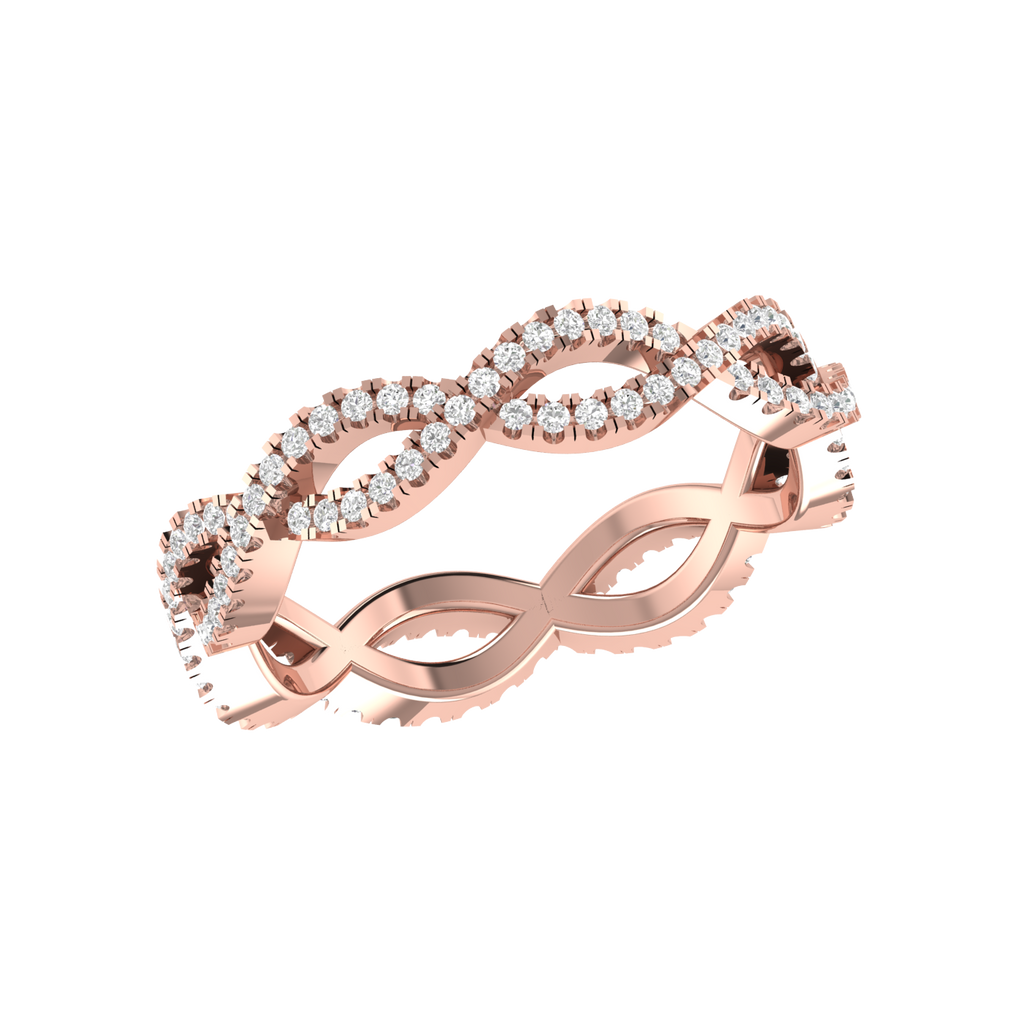 Twisted Rose Gold Diamond Wedding Ring JL AU RD RN 9280R   Jewelove.US