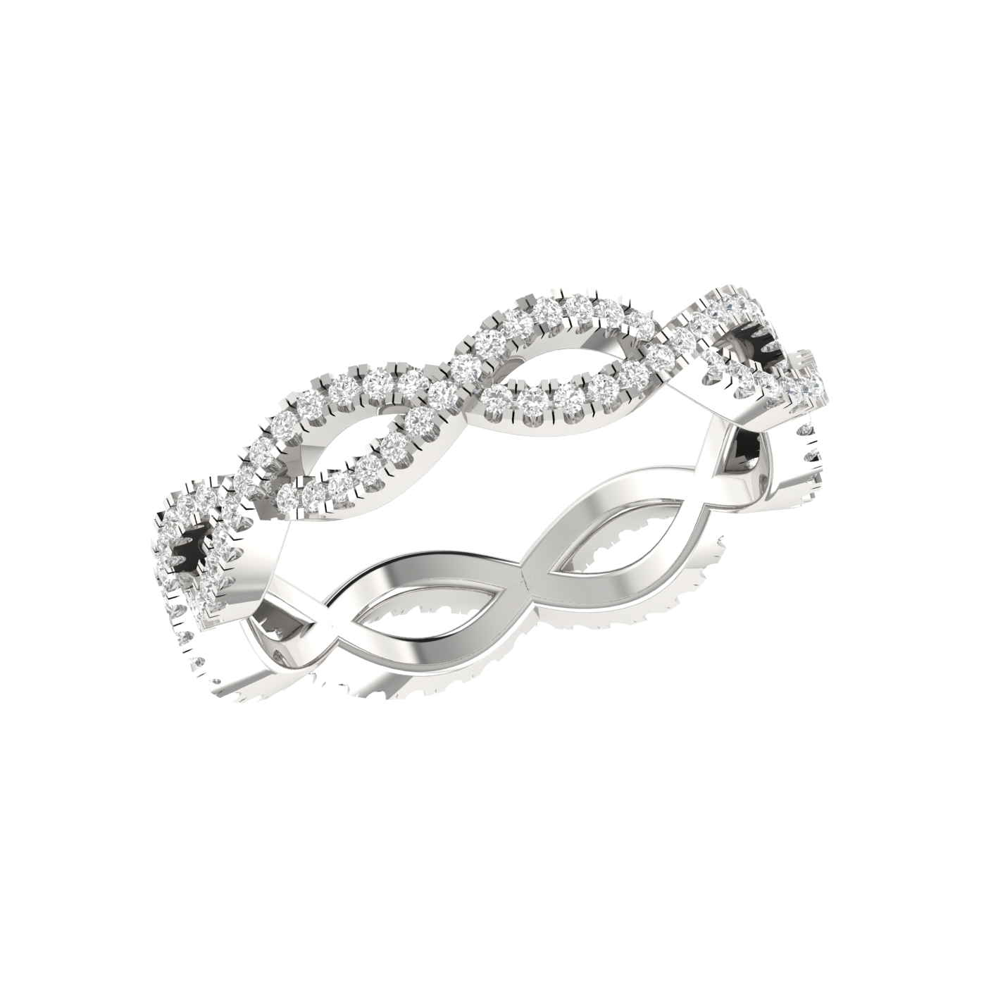 Twisted Platinum Diamond Wedding Ring for Women JL PT RD RN 9280   Jewelove.US