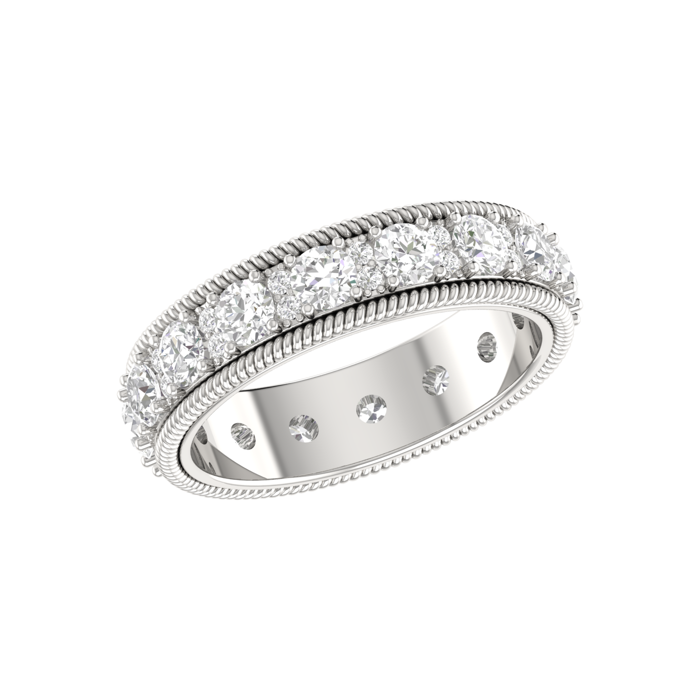 15 Pointer Eternity Platinum Diamond Wedding Ring for Women JL PT RD RN 9287   Jewelove.US