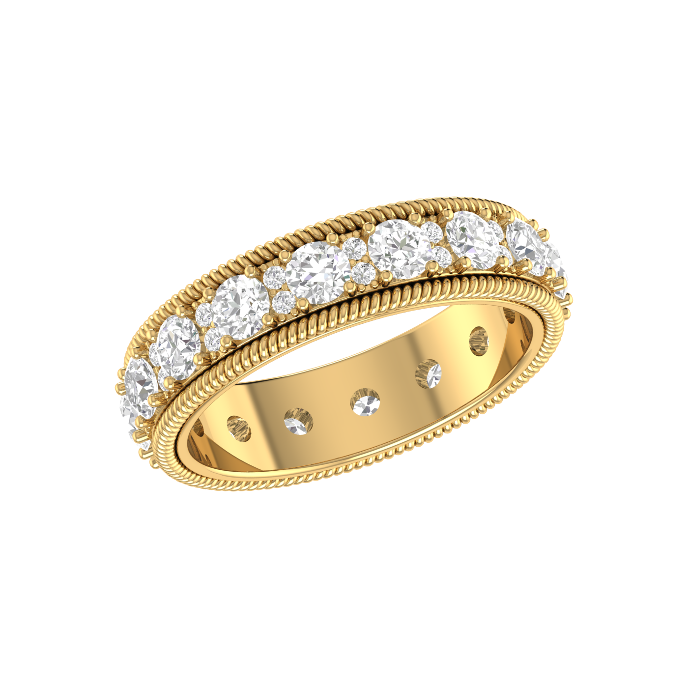 Eternity Yellow Gold Diamond Wedding Ring for Women JL AU RD RN 9287Y   Jewelove.US