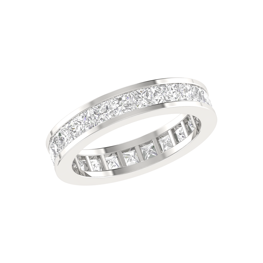 10 Pointer Eternity Princess Cut Diamond Platinum Wedding Ring for Women JL PT RD RN 9293-A   Jewelove
