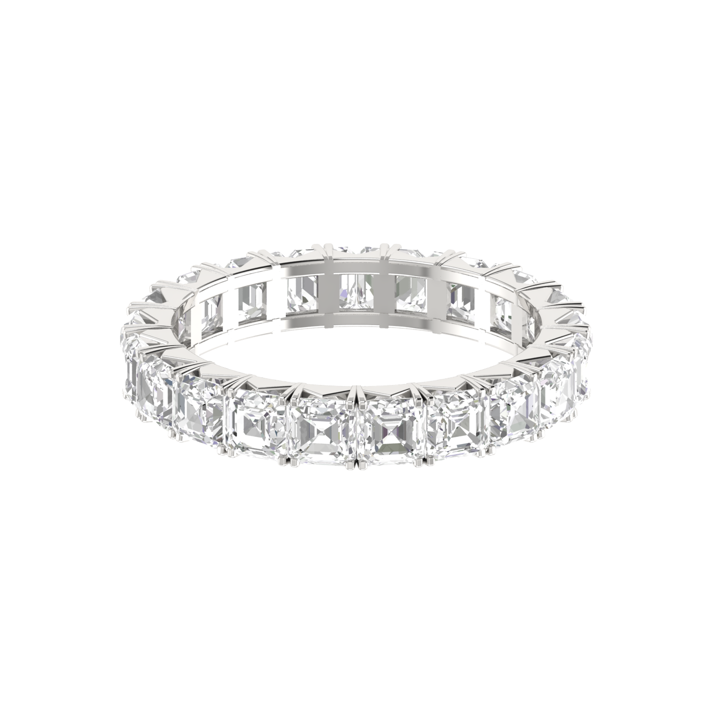 15 Pointer Eternity Princess Cut Diamond Platinum Wedding Ring for Women JL PT RD RN 9294   Jewelove
