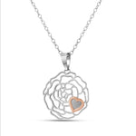 Load image into Gallery viewer, Rose Heart Pendant in Platinum &amp; Rose Gold Fusion JL PT P 214
