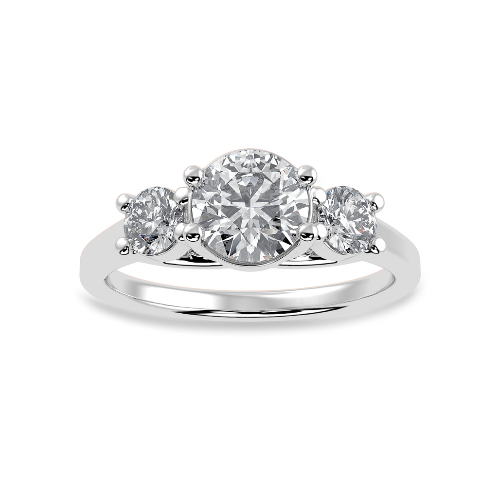 30-Pointer Solitaire Diamond Accents Platinum Ring JL PT 1229   Jewelove.US