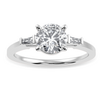 Load image into Gallery viewer, 0.50cts Solitaire with Baguette Diamond Accents Platinum Ring JL PT 1209-A   Jewelove.US
