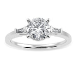 Load image into Gallery viewer, 0.70cts Solitaire with Baguette Diamond Accents Platinum Ring JL PT 1209-B   Jewelove.US
