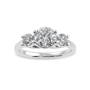 50-Pointer Solitaire Diamond Accents Platinum Ring JL PT 1229-A   Jewelove.US