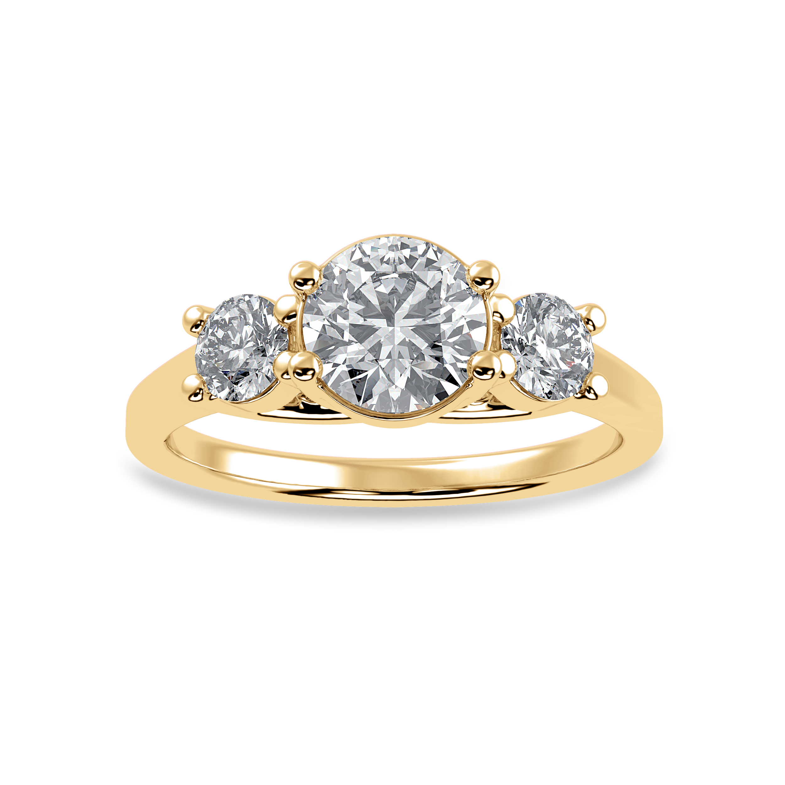 50-Pointer Solitaire Diamond Accents18K Yellow Gold Ring JL AU 1229Y-A   Jewelove.US