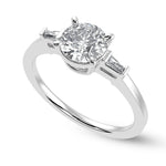 Load image into Gallery viewer, 0.70cts Solitaire with Baguette Diamond Accents Platinum Ring JL PT 1209-B   Jewelove.US
