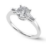 Load image into Gallery viewer, 0.30cts Solitaire with Baguette Diamond Accents Platinum Ring JL PT 1209   Jewelove.US
