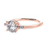 Load image into Gallery viewer, 0.30cts. Solitaire Baguette Diamond Accents 18K Rose Gold Ring JL AU 1209R   Jewelove.US
