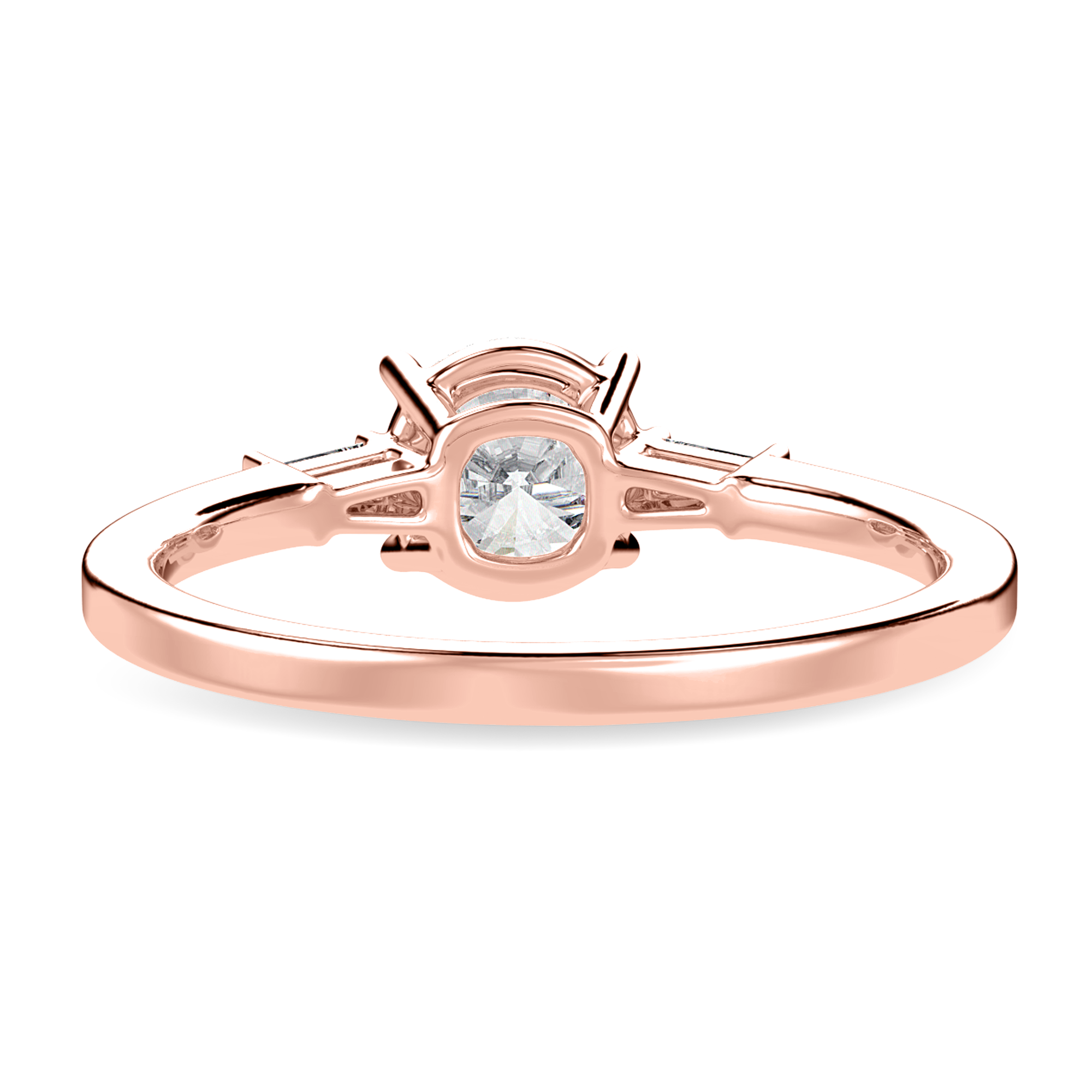 0.30cts. Solitaire Baguette Diamond Accents 18K Rose Gold Ring JL AU 1209R   Jewelove.US