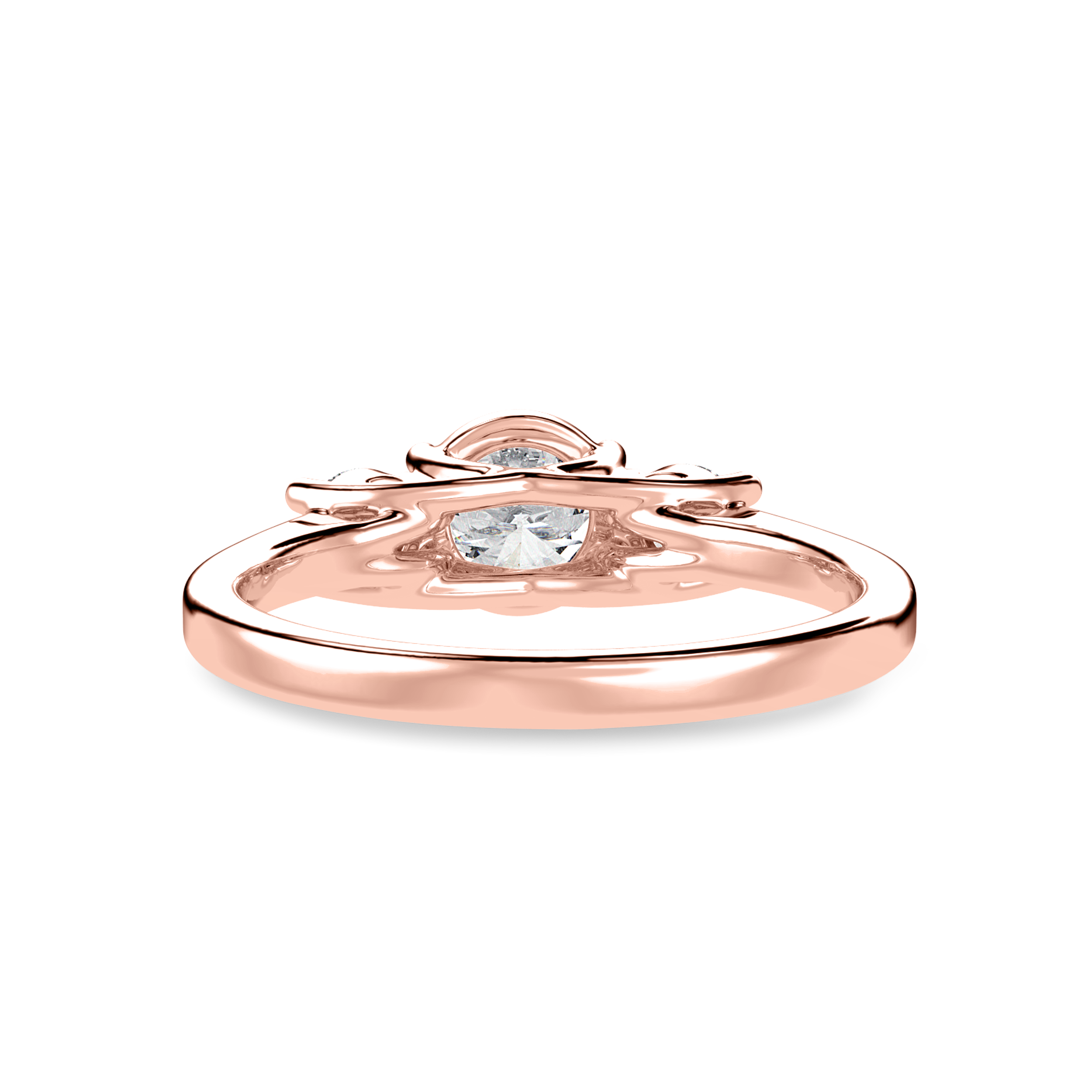 50-Pointer Solitaire Diamond Accents 18K Rose Gold Ring JL AU 1229R-A   Jewelove.US