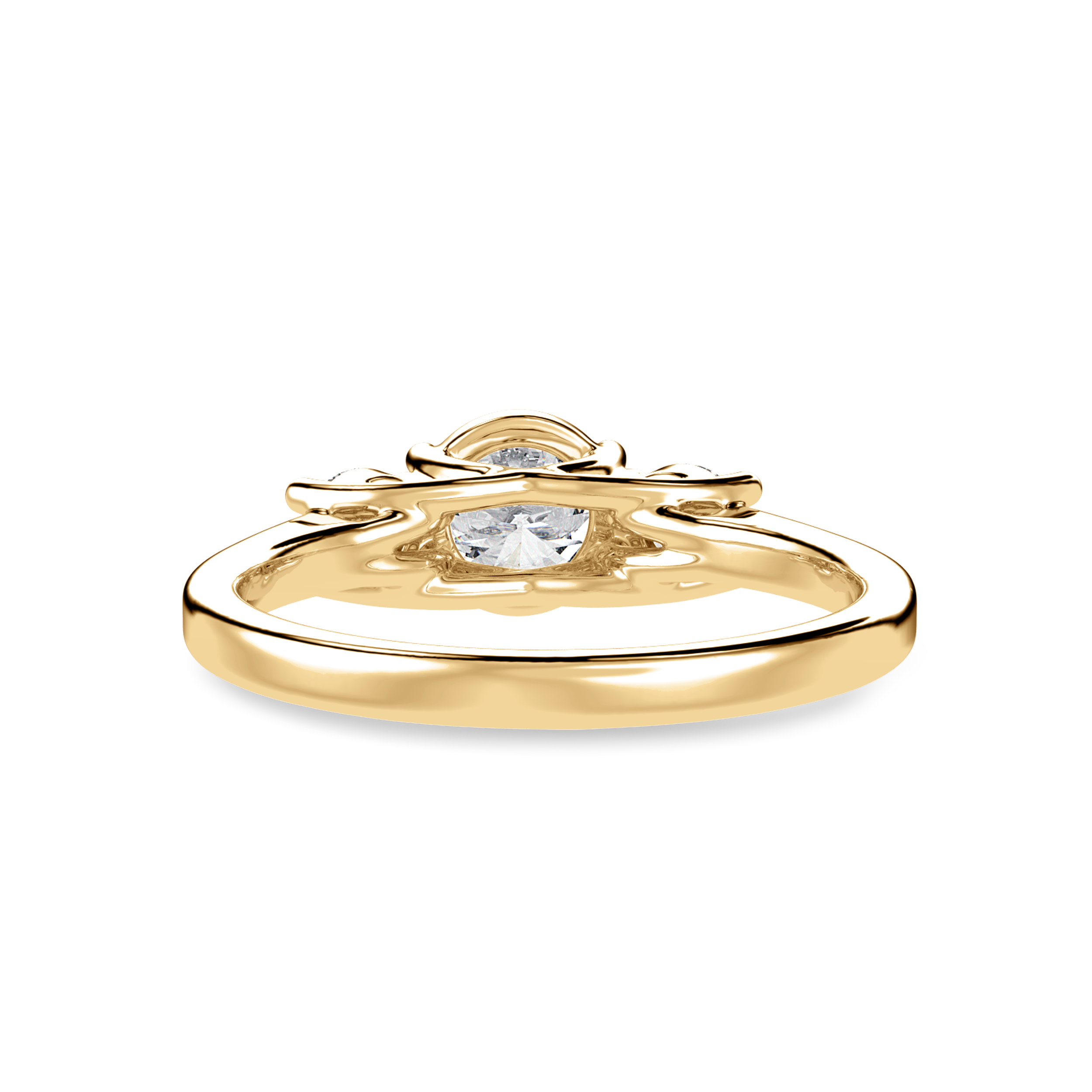 50-Pointer Solitaire Diamond Accents18K Yellow Gold Ring JL AU 1229Y-A   Jewelove.US