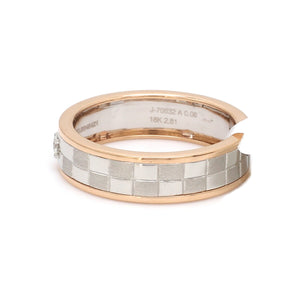 Chess Couple Rings in Platinum & Rose Gold with Single Diamonds JL PT 1114   Jewelove.US