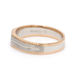 Platinum & Rose Gold Fusion Single Diamond Ring with Cutting on Edges for Men JL PT 996   Jewelove.US