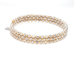 Load image into Gallery viewer, Japanese 3-row Platinum &amp; Rose Gold Bracelet for Women with Diamond Cut Balls JL PTB 768
