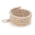 Load image into Gallery viewer, Dazzling Japanese 5-Row Platinum with Rose Gold Flexible Size Ring JL PT 1014
