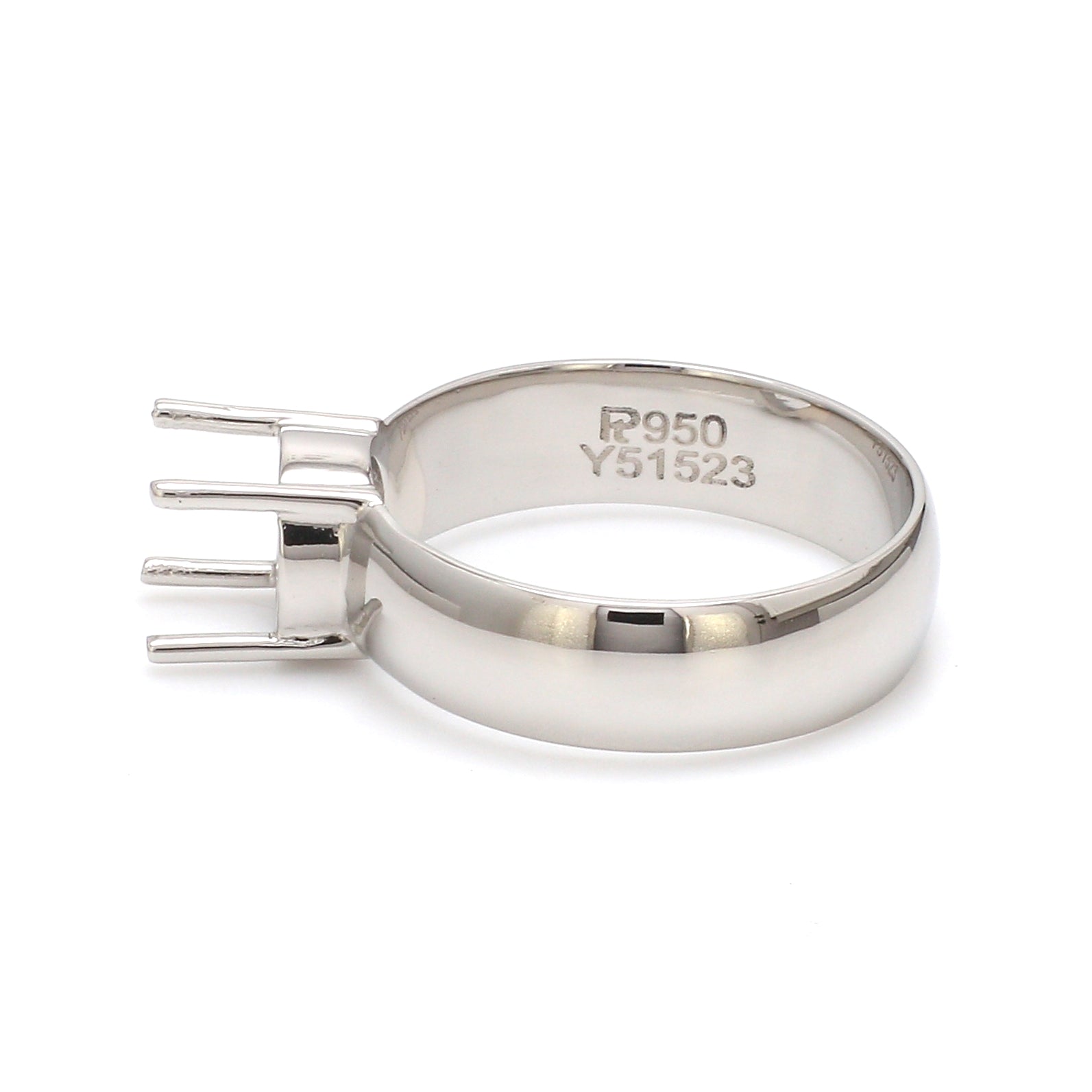 Platinum 4 Prong  Mounting Ring for Men JL PT 1220-M   Jewelove.US
