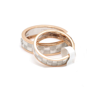 Chess Couple Rings in Platinum & Rose Gold with Single Diamonds JL PT 1114   Jewelove.US