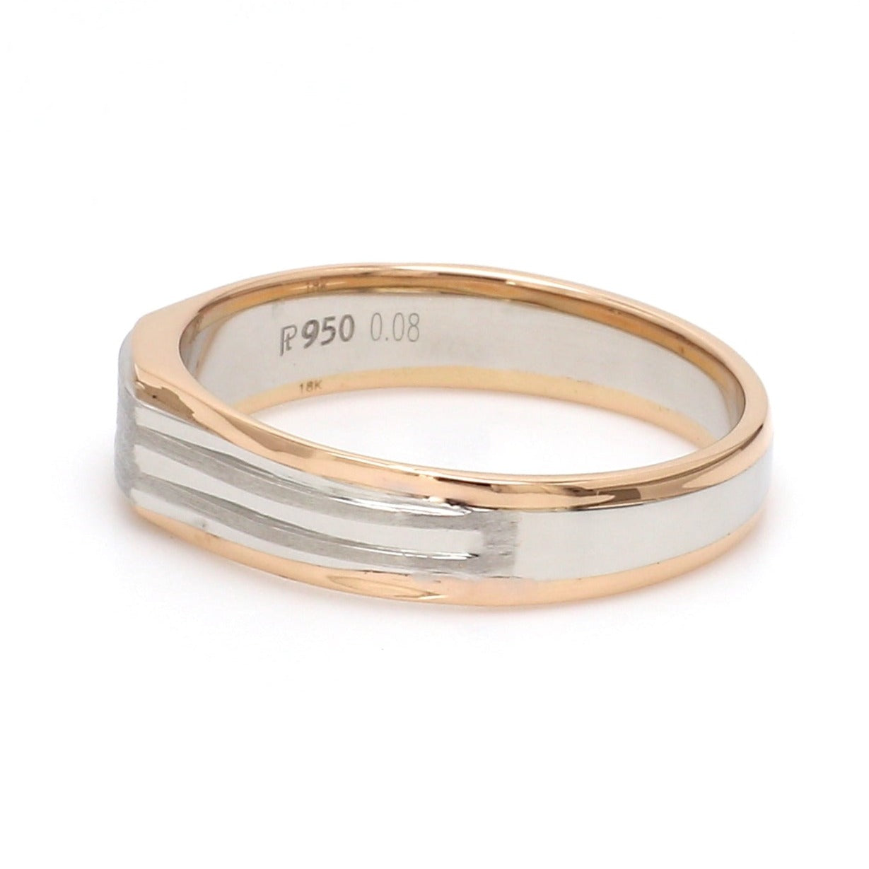 Platinum & Rose Gold Fusion Single Diamond Ring for Men JL PT 997