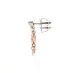 Load image into Gallery viewer, Designer Plain Platinum &amp; Rose Gold Earrings JL PT E 213
