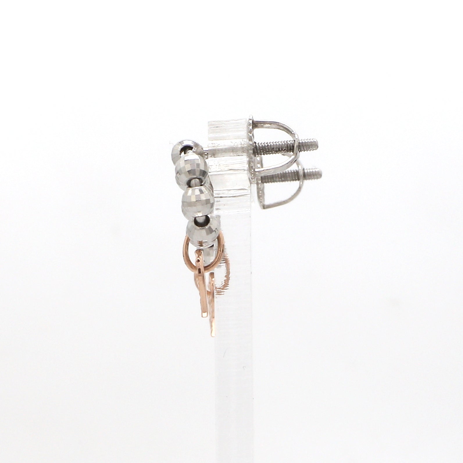 Designer Plain Platinum & Rose Gold Earrings JL PT E 212   Jewelove™