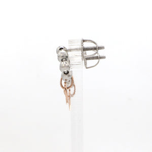 Designer Plain Platinum & Rose Gold Earrings JL PT E 212   Jewelove™