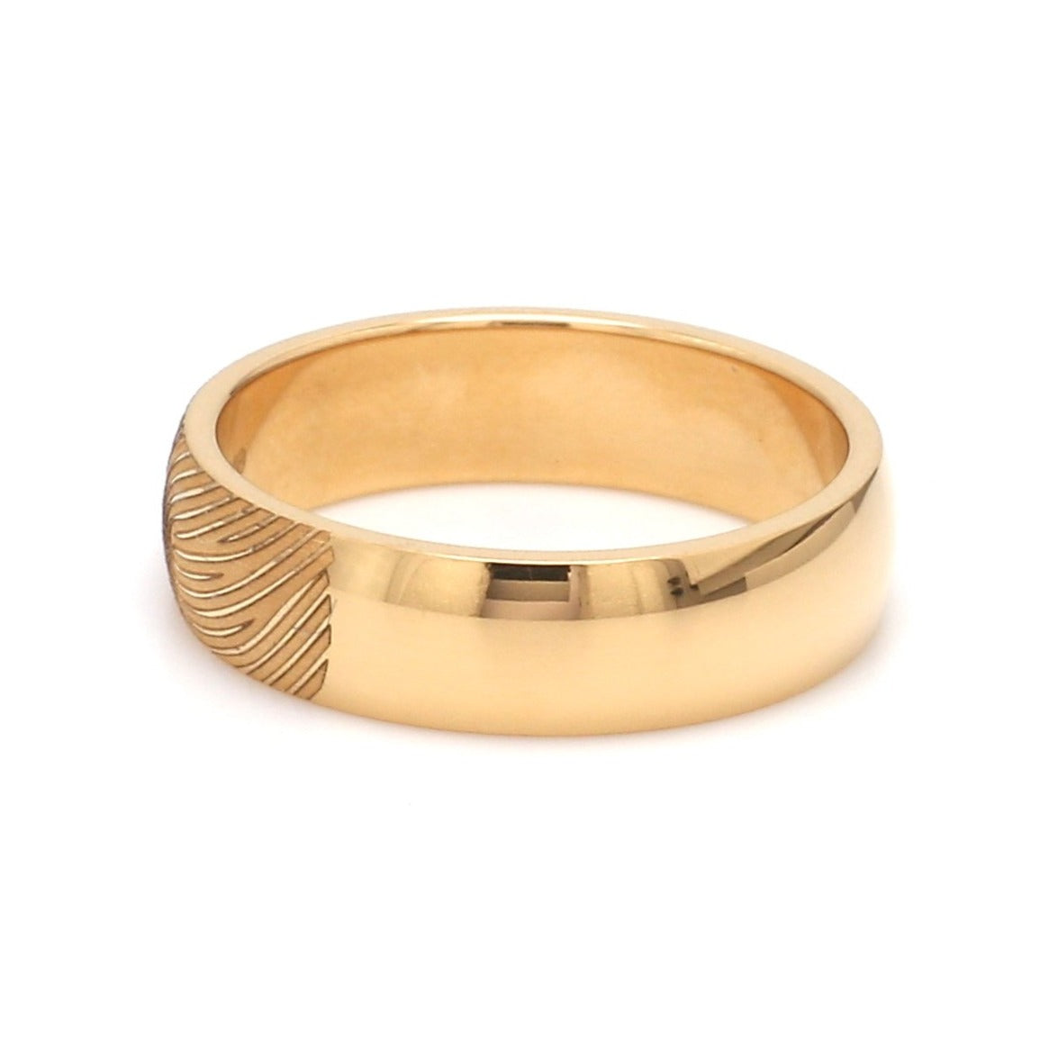 Gold Fingerprint Engraved Platinum Rings for Couples   Jewelove