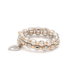 Load image into Gallery viewer, Japanese 2 Row Flexible Platinum Rose Gold Fusion Ring with Diamond Cutting JL PT 1021
