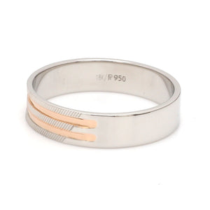 Designer Platinum & Rose Gold Couple Rings JL PT 1129   Jewelove.US