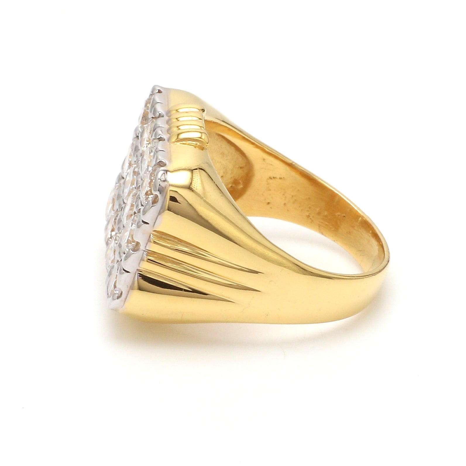 Strontium Titanate 18K Yellow Gold Over Silver Solitaire Mens Ring 3.25ct -  SMW100 | Rings for men, Men diamond ring, Cushion diamond ring