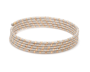 Unique 5-Row Japanese Platinum & Rose Gold Bracelet for Women JL PTB 727   Jewelove.US