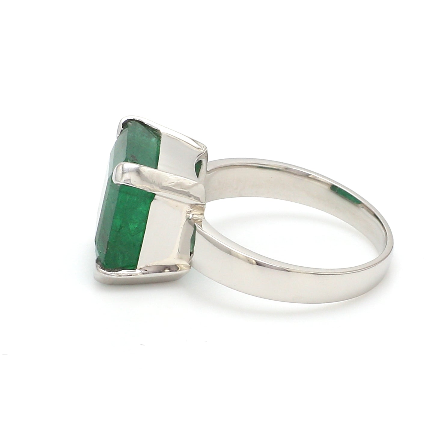 Customised Platinum Ring with Emerald