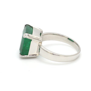 Customised Platinum Ring with Emerald