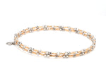 Load image into Gallery viewer, Unique 2-Row Japanese Platinum &amp; Rose Gold Bracelet for Women JL PTB 774   Jewelove.US
