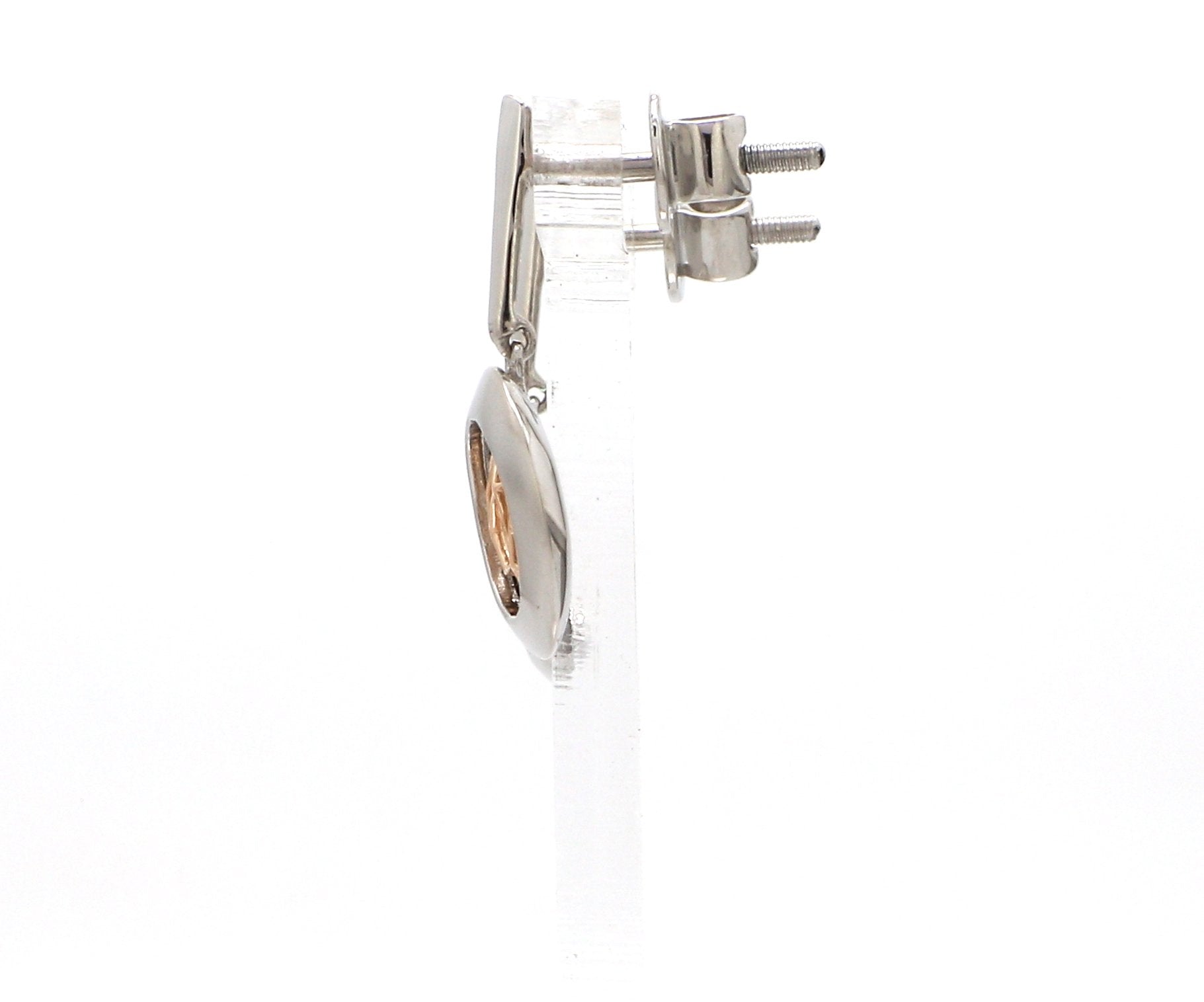 Designer Plain Platinum & Rose Gold Earrings JL PT E 219   Jewelove™