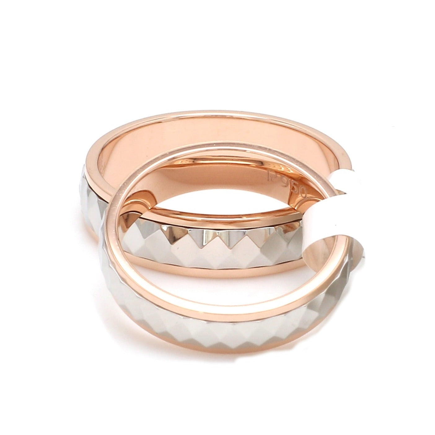 Designer Platinum & Rose Gold Couple Rings JL PT 1113