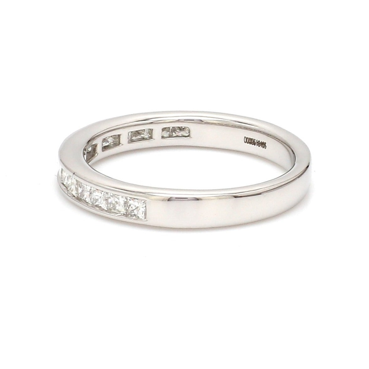 Princess Cut Diamond Platinum Half Eternity Wedding Band for Women JL PT 1005