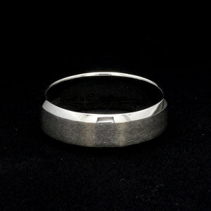 7mm Beveled Edges Plain Platinum Ring for Men JL PT 616 - Solid   Jewelove.US