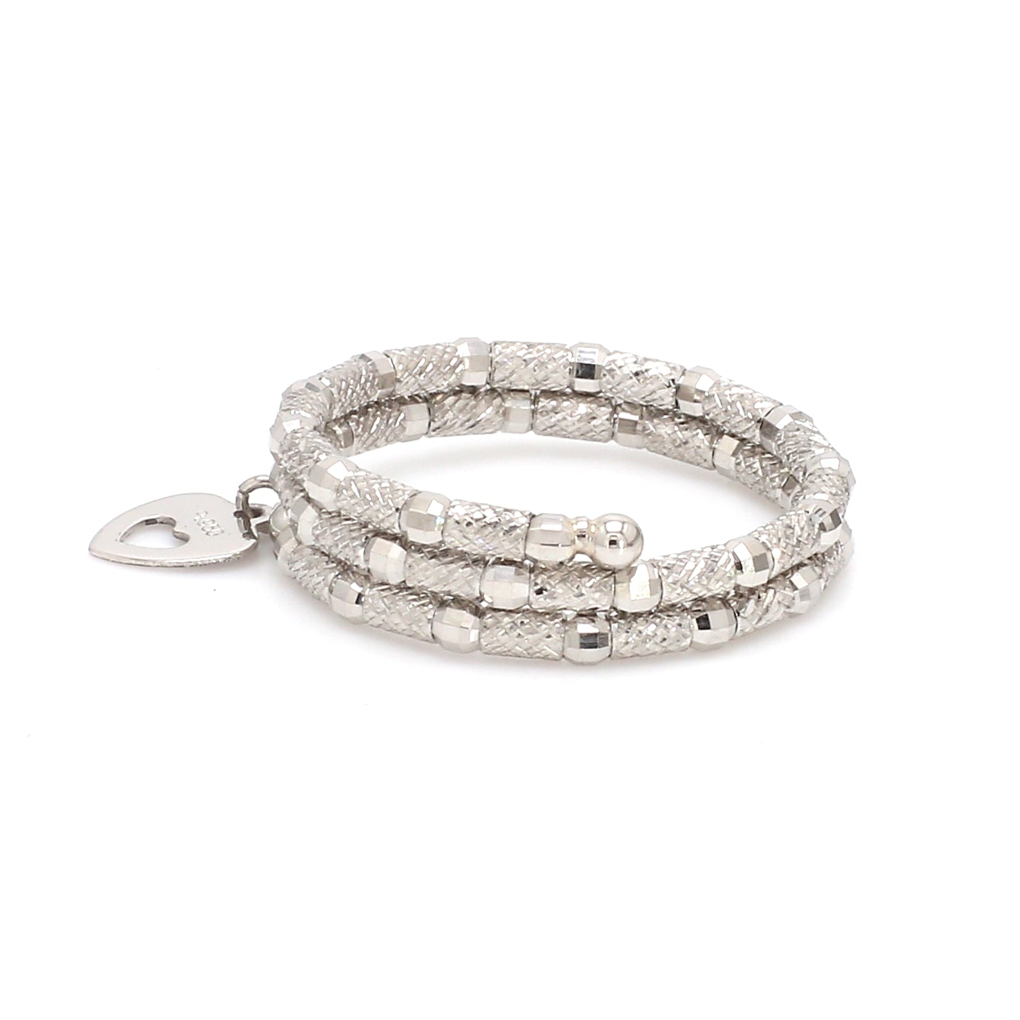 Unique Textured Japanese 2 Row Flexible Size Platinum Ring JL PT 1073