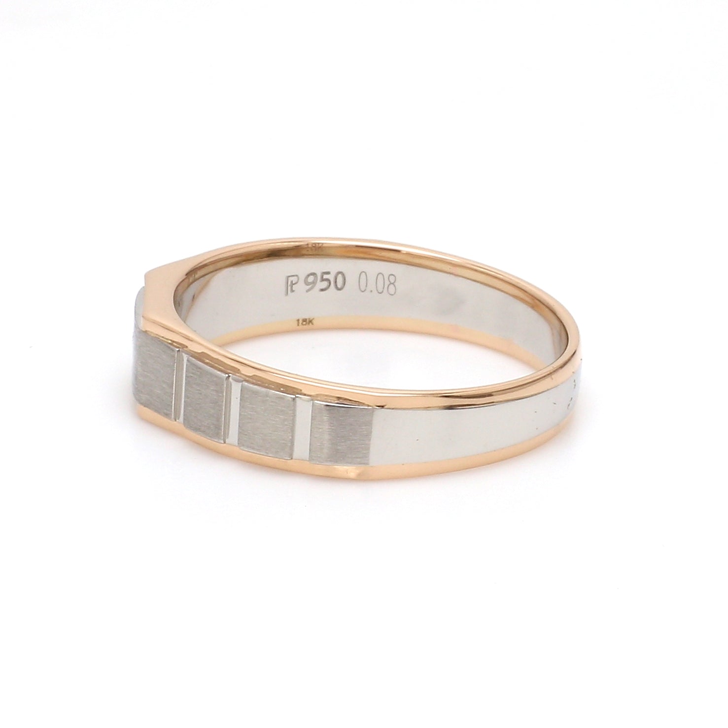 Men of Platinum | Square Profile Rose Gold Platinum Single Diamond Ring JL PT 994