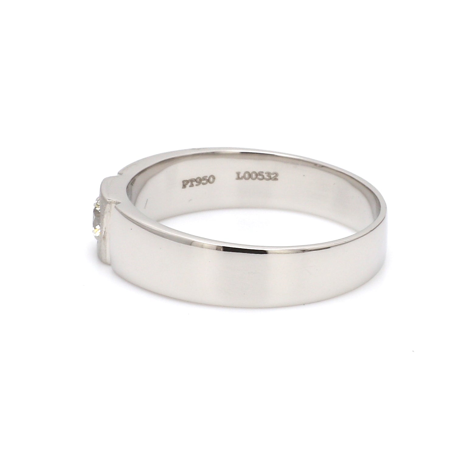 Customised 0.25 cts. Single Diamond Platinum Ring for Men SJ PTO 311-Z