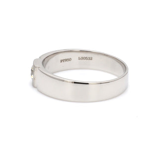 Customised 0.25 cts. Single Diamond Platinum Ring for Men SJ PTO 311-Z