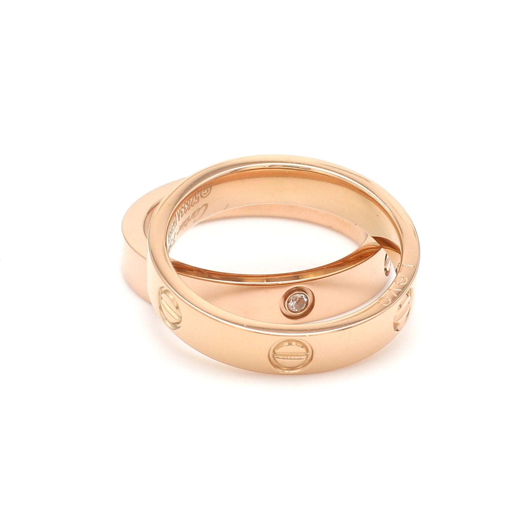 Designer Rose Gold Couple Rings with Diamonds JL AU 1167   Jewelove