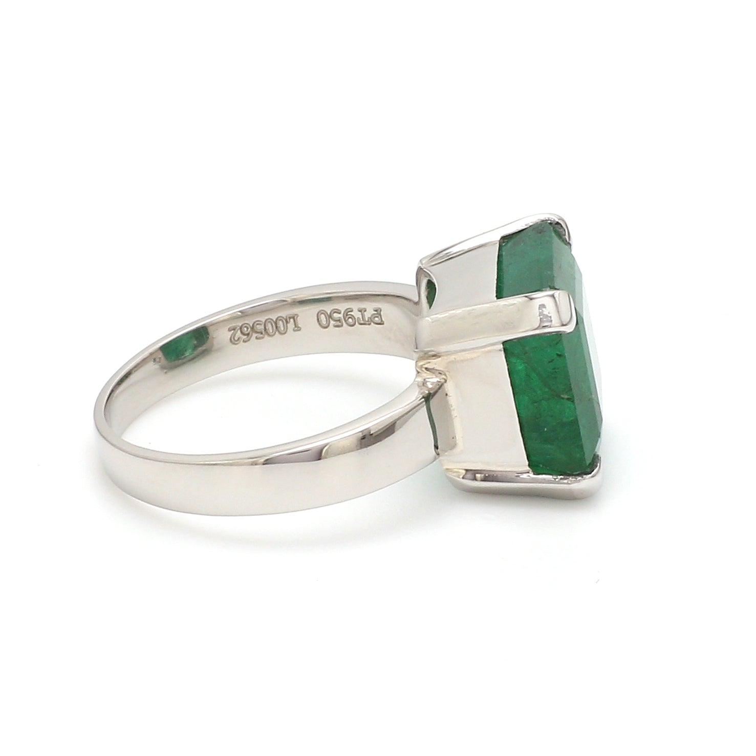 Customised Platinum Ring with Emerald