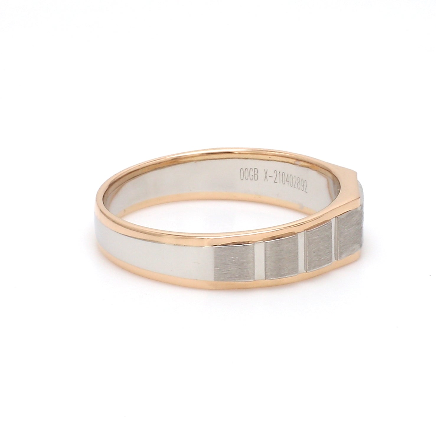 Men of Platinum | Square Profile Rose Gold Platinum Single Diamond Ring JL PT 994   Jewelove.US