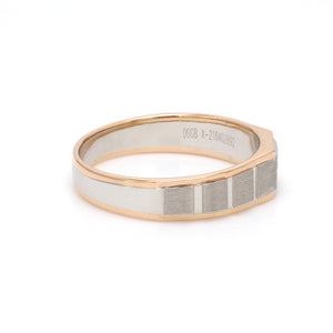 Men of Platinum | Square Profile Rose Gold Platinum Single Diamond Ring JL PT 994