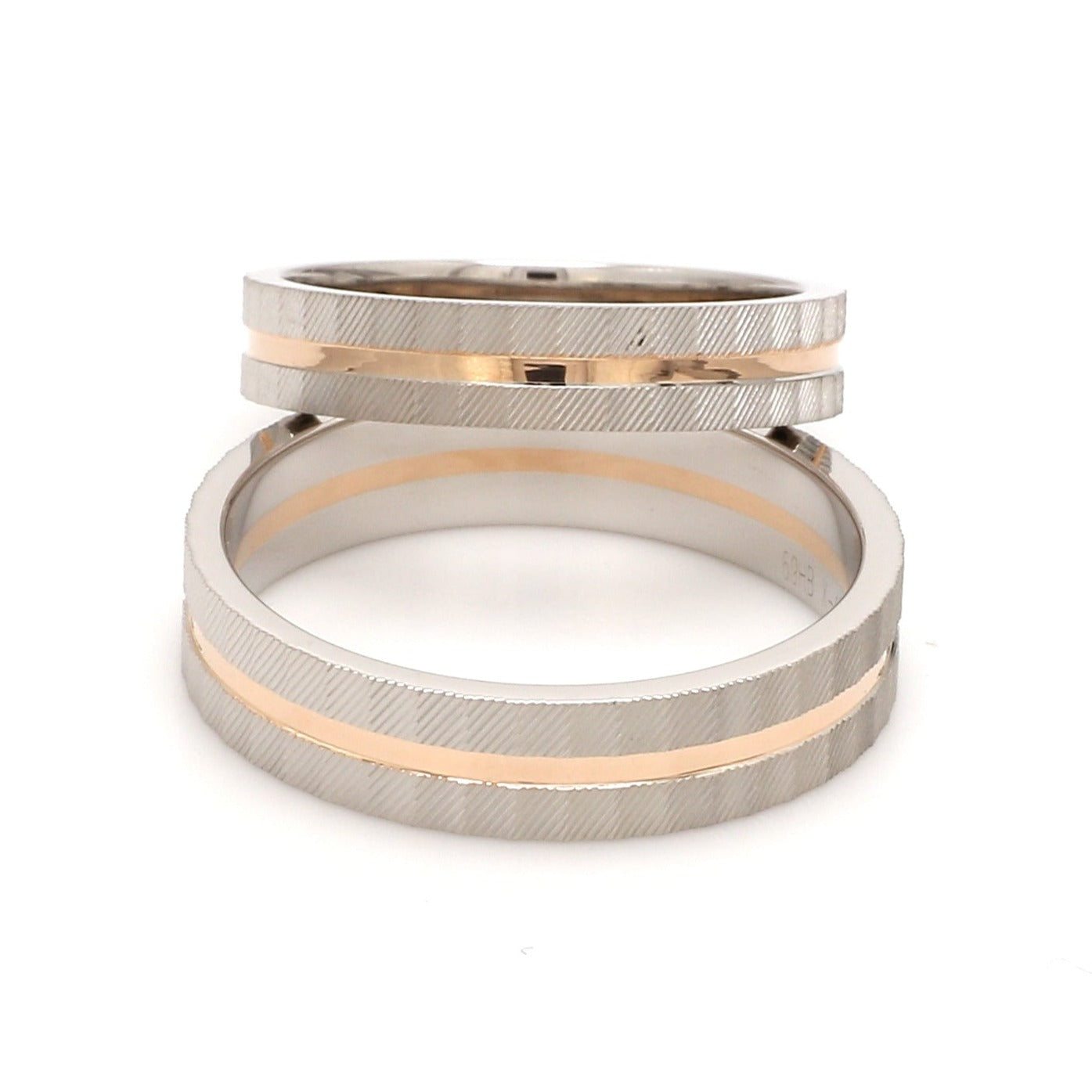 Designer Platinum & Rose Gold Couple Rings JL PT 1128   Jewelove.US